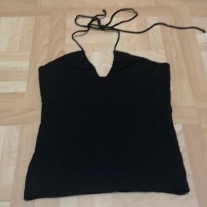 Theory black cotton crop top